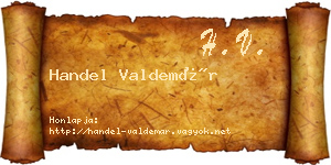 Handel Valdemár névjegykártya